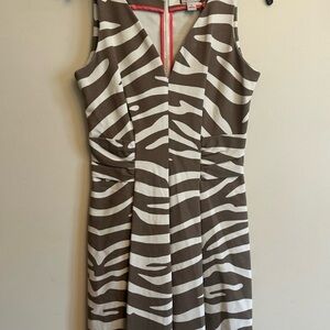 Banana Republic Issa London Zebra Print Fit Flare Dress Size 4